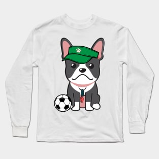 French Bulldog Playing Soccer Long Sleeve T-Shirt